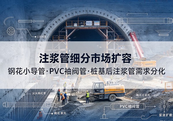 金湖注浆管细分市场扩容，隧道钢花小导管、PVC 袖阀管、桩基后注浆管需求分化